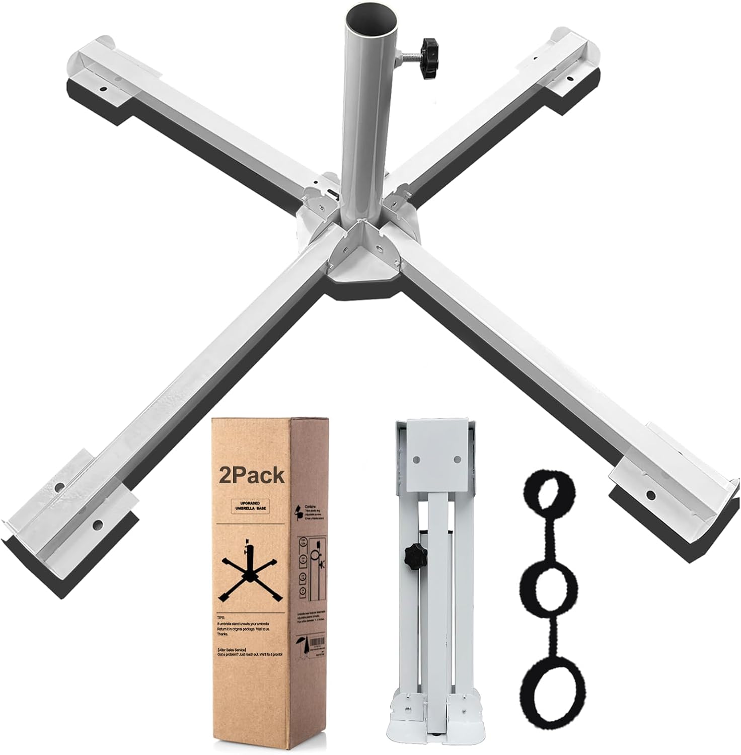 Foldable Portable Beach Umbrella Stand-Portable Patio Umbrella Base Holder,Outdoor Sunshade Anchor Size PLUS Thickened,Rust Free Tempered Iron Umbrella Stand for Courtyard,Swimming Pool,Beach,Grass