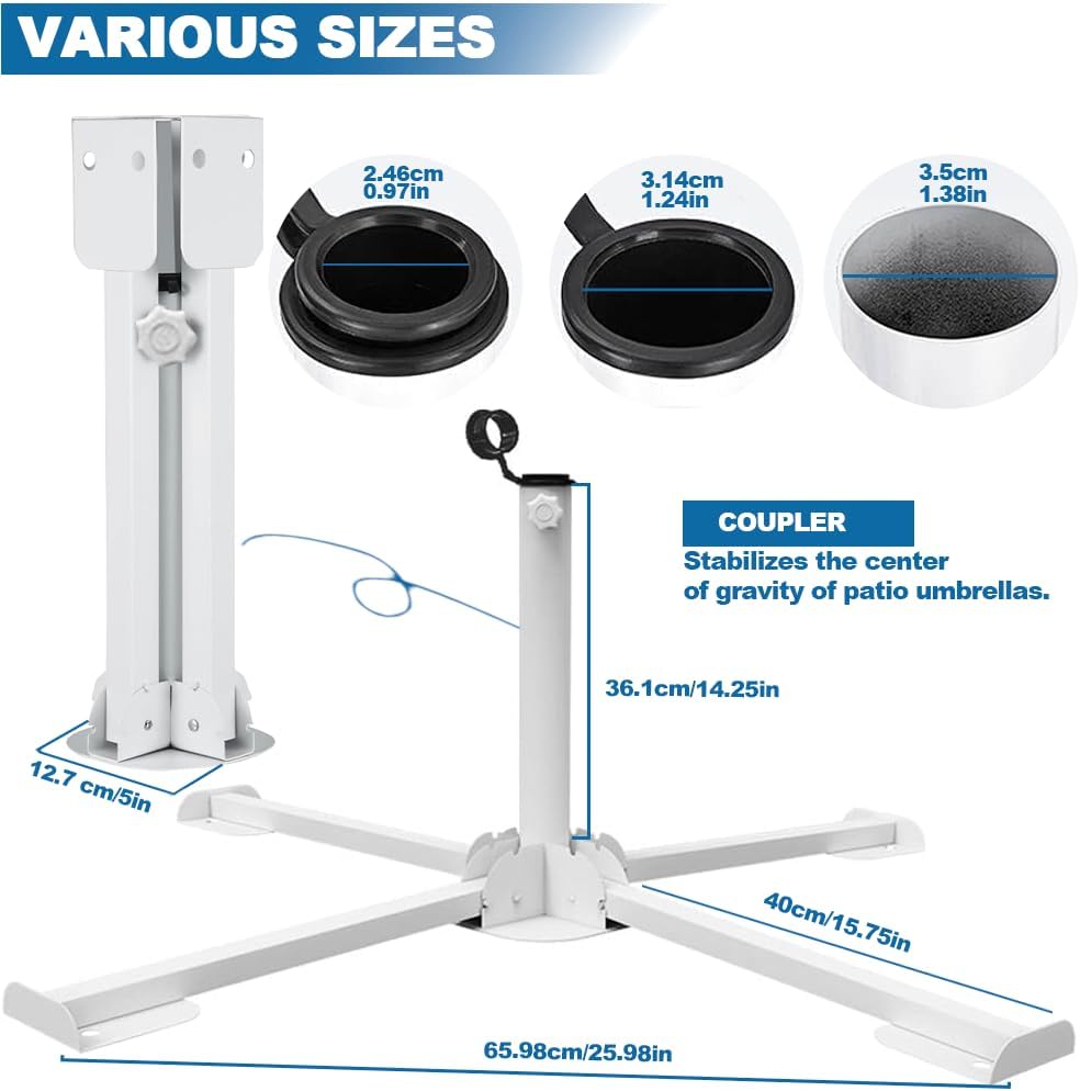 Foldable Portable Beach Umbrella Stand-Portable Patio Umbrella Base Holder,Outdoor Sunshade Anchor Size PLUS Thickened,Rust Free Tempered Iron Umbrella Stand for Courtyard,Swimming Pool,Beach,Grass