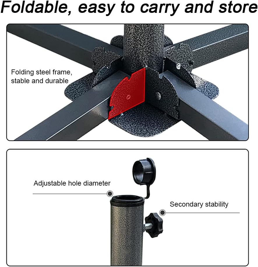 Foldable Patio Sun Shade Anchor Holder Adjustable Portable Beach Anchor Heavy Duty Tempered Iron Outdoor Patio Umbrella Base Holder