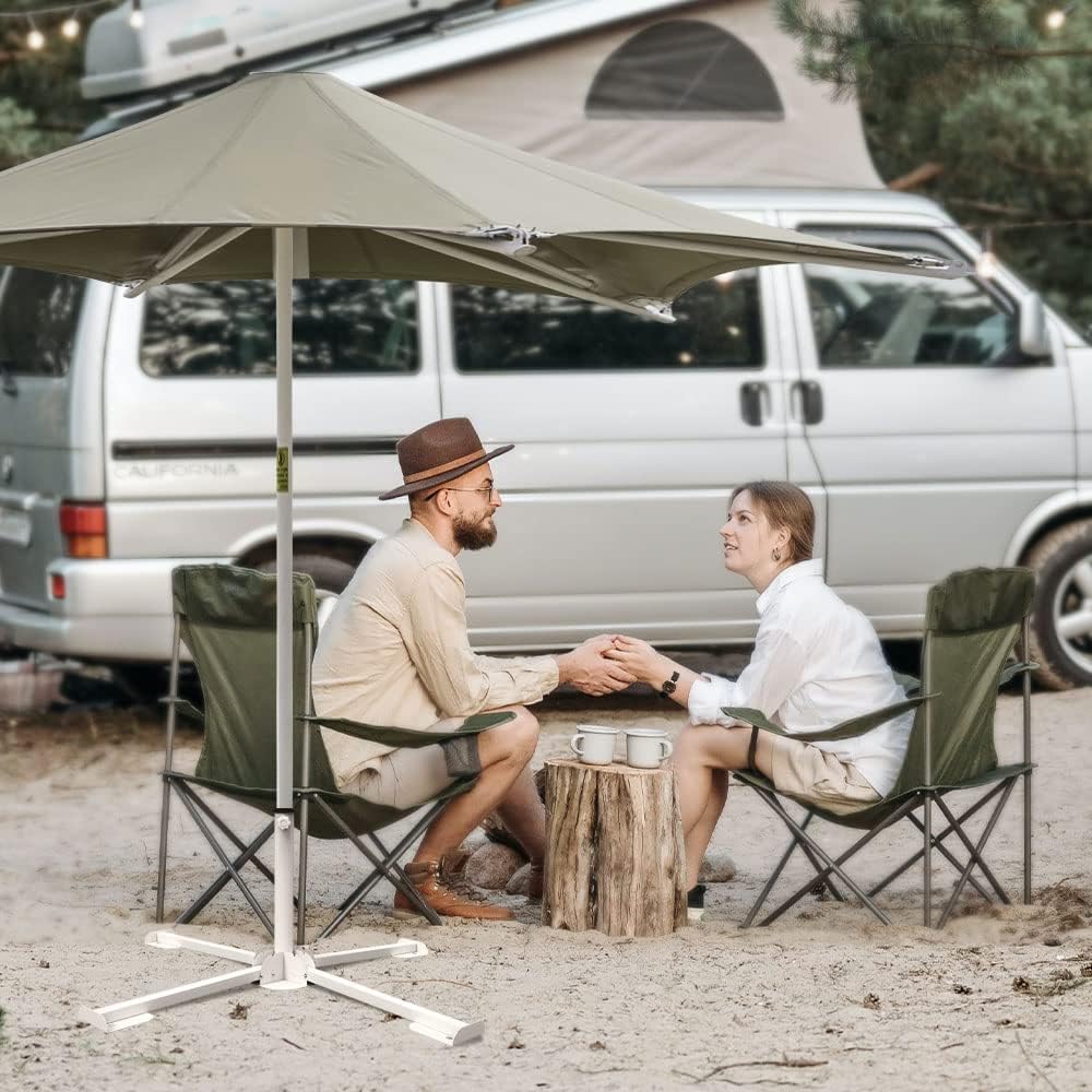 Foldable Portable Beach Umbrella Stand-Portable Patio Umbrella Base Holder,Outdoor Sunshade Anchor Size PLUS Thickened,Rust Free Tempered Iron Umbrella Stand for Courtyard,Swimming Pool,Beach,Grass