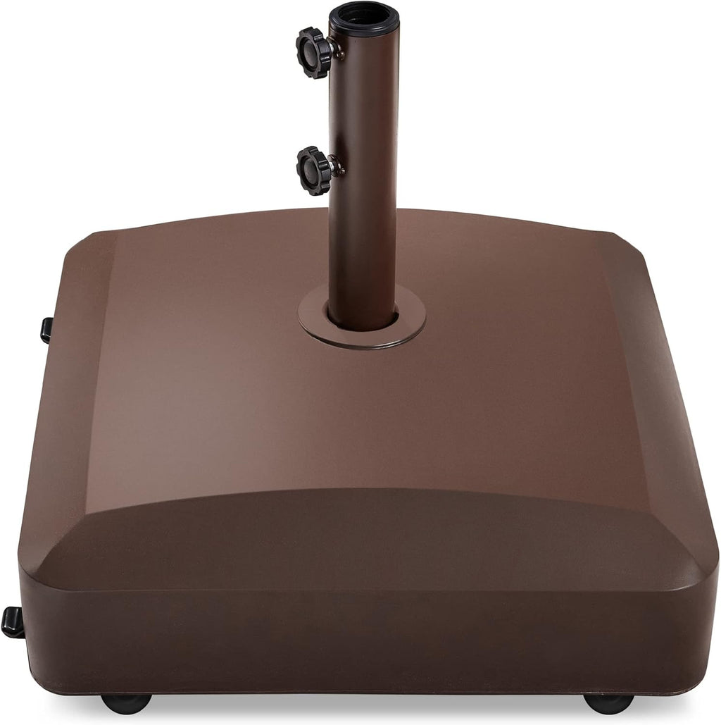 Best Choice Products 123lb Capacity Fillable Mobile Umbrella Base Heavy Duty Market Stand for Patio, Deck, Poolside w/ 4 Wheels, 2 Locks, 2 Knobs, Wind-Resistant Design - Black