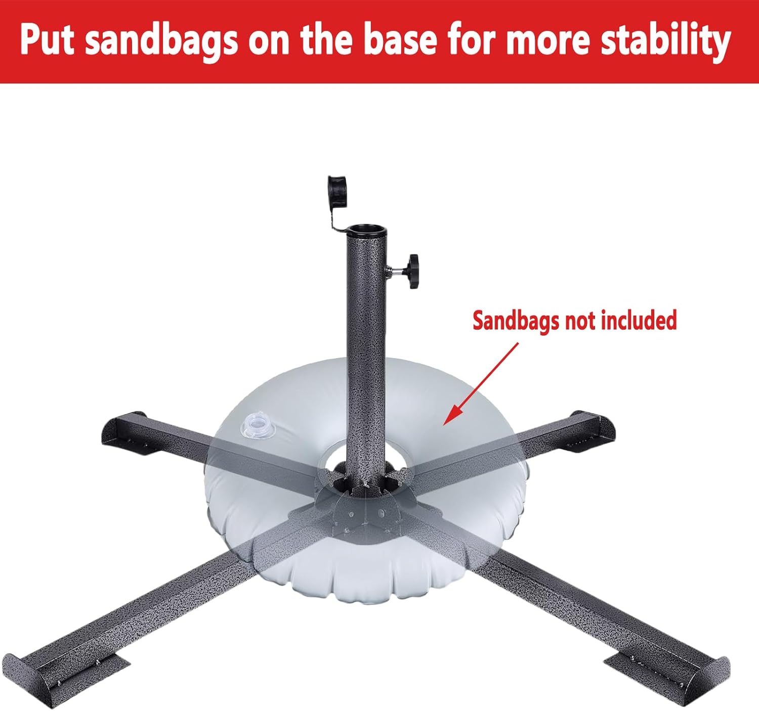 Foldable Patio Sun Shade Anchor Holder Adjustable Portable Beach Anchor Heavy Duty Tempered Iron Outdoor Patio Umbrella Base Holder