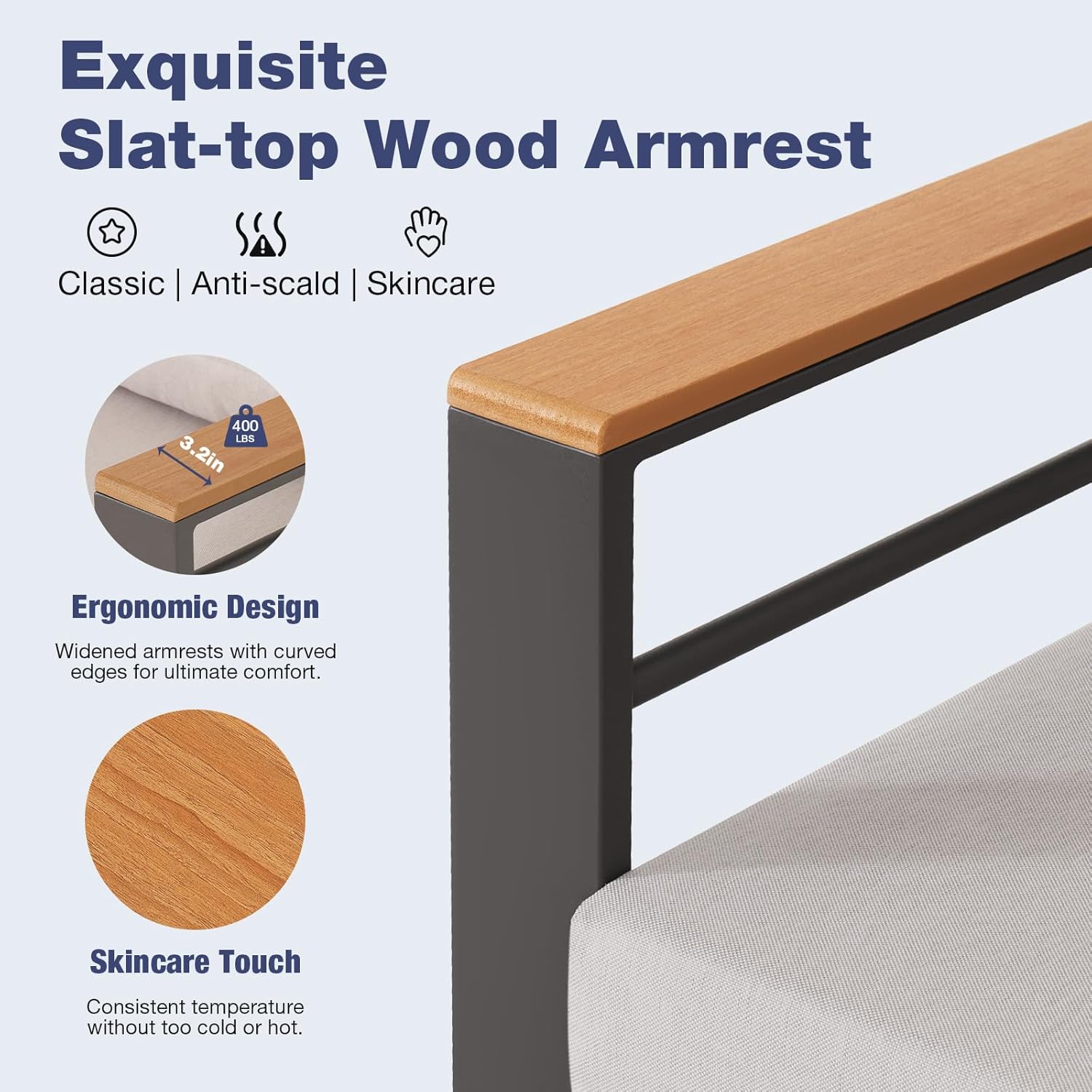 Aoxun Aluminum Patio Furniture Set 5 Seats, Oversized Outdoor Sectional with Washable Thick Cushions, Coffee Table, Patio Conversation Sets for Porch, Balcony, Deck