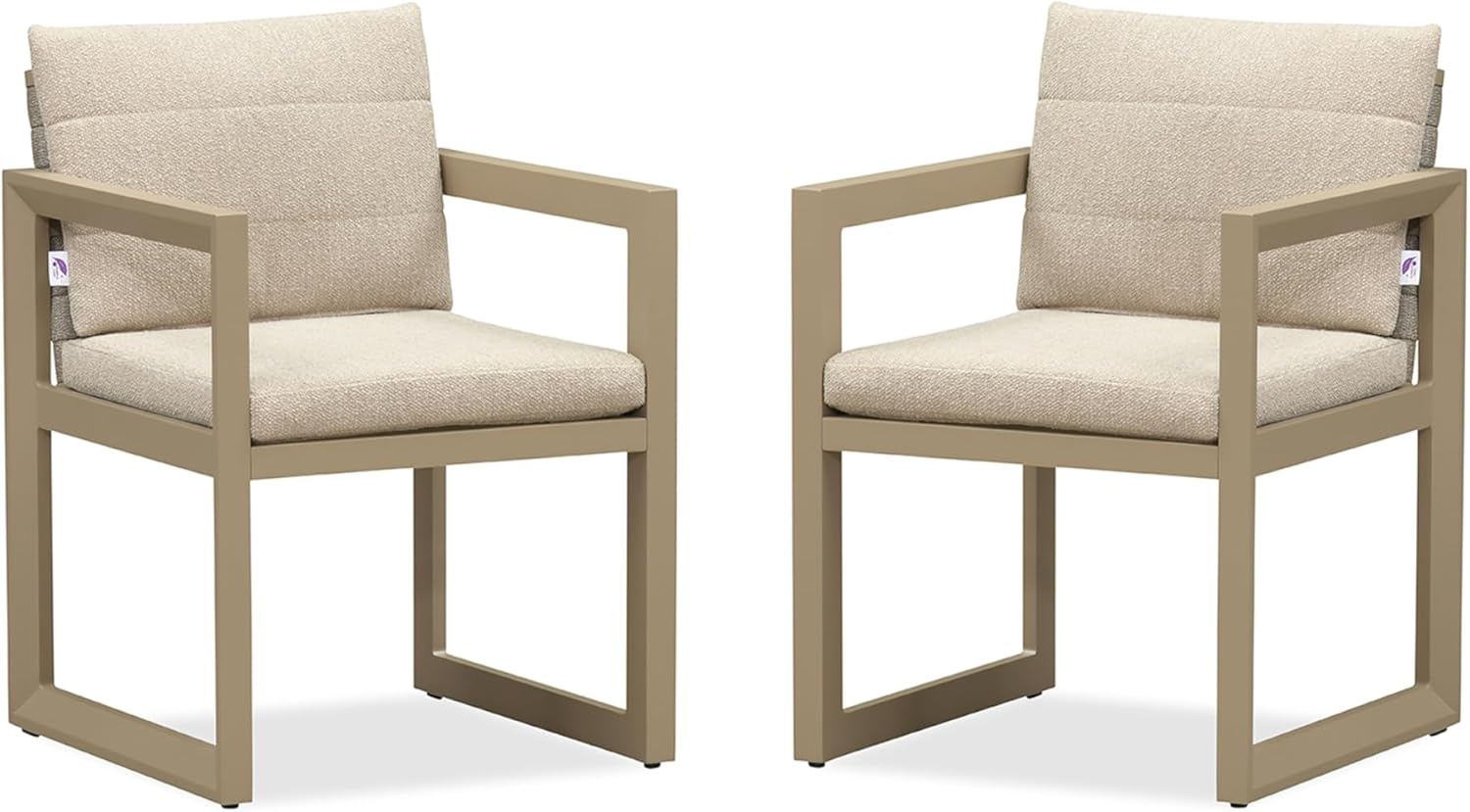 PURPLE LEAF Outdoor Dining Chairs Set of 4 All-Weather PE Rattan Patio Dining Chairs with Heavy-Duty Iron Frame and Thick Cushion Outdoor Patio Chair for Lawn Garden Backyard Deck