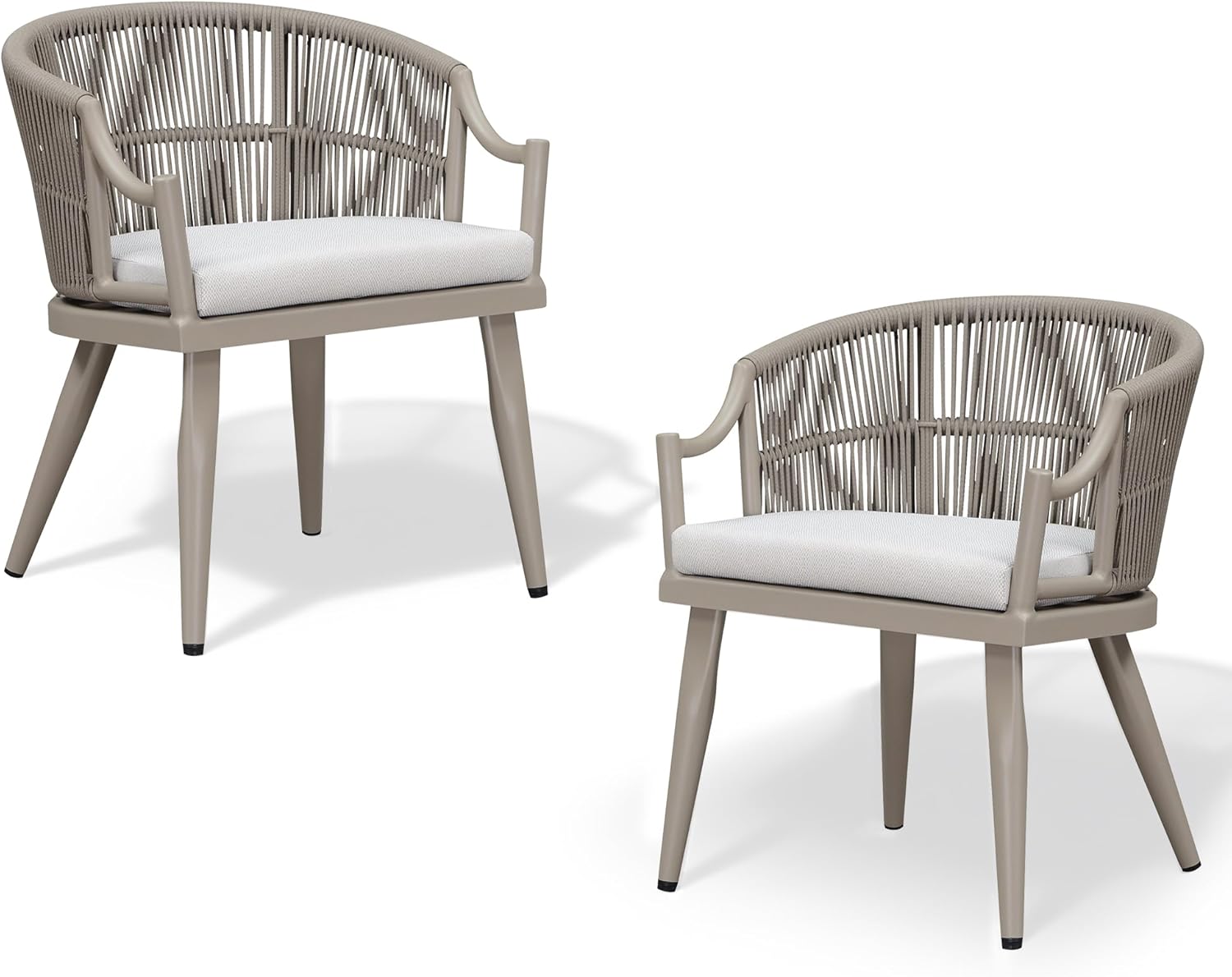 PURPLE LEAF Outdoor Dining Chairs Set of 4 All-Weather PE Rattan Patio Dining Chairs with Heavy-Duty Iron Frame and Thick Cushion Outdoor Patio Chair for Lawn Garden Backyard Deck