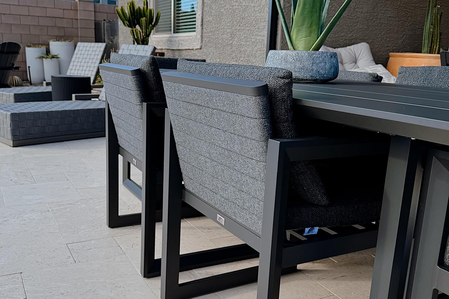 PURPLE LEAF Outdoor Dining Chairs Set of 4 All-Weather PE Rattan Patio Dining Chairs with Heavy-Duty Iron Frame and Thick Cushion Outdoor Patio Chair for Lawn Garden Backyard Deck