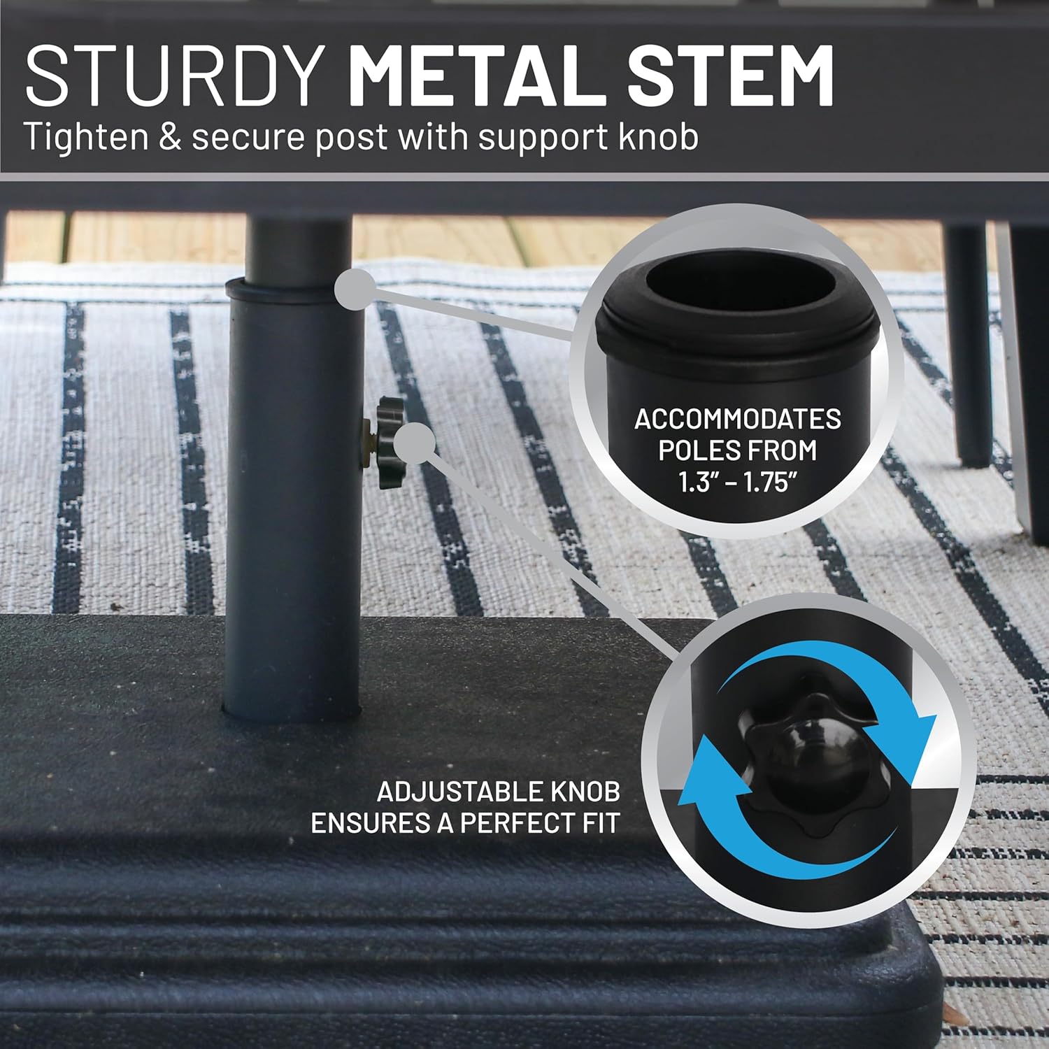 US Weight 40 Pound Umbrella Base - Weighted Umbrella base For Use With Patio Table – Heavy Duty Base- Made in the USA