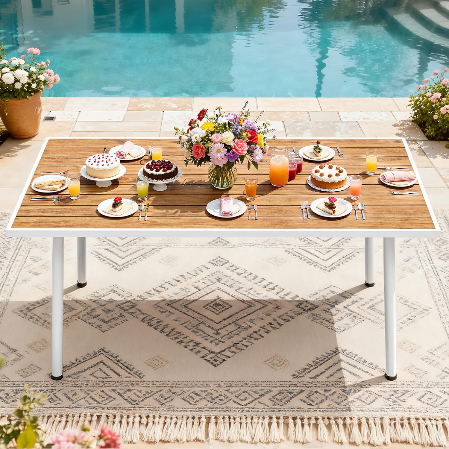 YITAHOME Outdoor Dining Table Round for 4 31.5" Patio Dining Table with Easy-to-Clean Glass Tabletop, All-Weather Rattan Bistro Table Round for Backyard Deck Porch Poolside, Gray